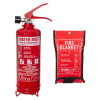 2ltr water mist fire extinguisher and fire blanket bundle
