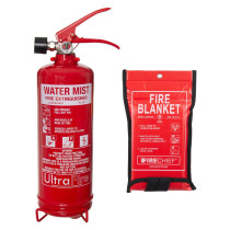 2ltr water mist fire extinguisher and fire blanket bundle
