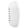 side view of ultrafire 10yr digital carbon monoxide alarm showing ventilation slots and curved design