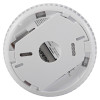 Back view of the ultrafire battery optical smoke alarm showing the battery compartment and mounting plate