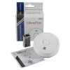 ultrafire battery optical smoke alarm with device, battery, user manual, screws and original packaging