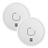 Pair of ultrafire ubs1 battery optical smoke alarms shown together as a twin pack group