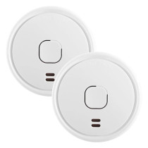 Pair of ultrafire ubs1 battery optical smoke alarms shown together as a twin pack group