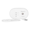 sealed 10 year carbon monoxide detector shown with mounting fixings and screws on a white background