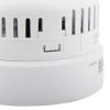 Closeup clip of the white Ultrafi re radio interlinked 10yr battery heat alarm showing vents and a small switch