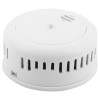 ultra fire smoke alarm shown from an angled view with circular vents and a button on top