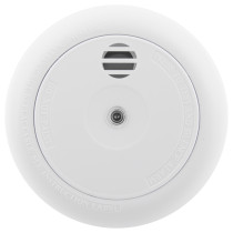 Front view of the ultra fire smoke alarm showing its round white design and central sensor area