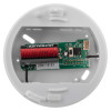 ultrafire radio interlinked 10yr battery optical smoke alarm showing the base with internal circuit board and battery visible