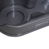 a close up of the base of the double fire extinguisher stand taking a closer look at the positioning rings in the bases with UltraFire branding