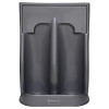 Front view of ultrafire economy fire extinguisher stand double in grey with two compartments and a central divider