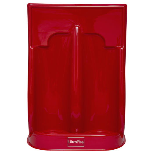 a front shot of the UltraFire double fire extinguisher in red
