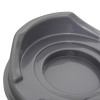 Closeup of the grey part of the Ultrafire fire point single showing smooth curved surfaces and glossy finish