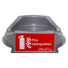Front view of ultrafire fire point single grey showing a red fire extinguisher sign