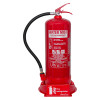 Front view of ultrafire fire point single red showing extinguisher body and attached black hose