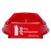 Front view of the ultrafire fire point single red with fire extinguisher symbol and text on the front panel