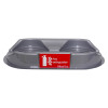 Front view of the ultrafire fire point double grey showing two round compartments with a red fire extinguisher sign