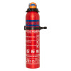 Front view of an ultrafire 600g powder extinguisher with visible label and safety instructions