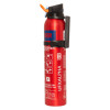 Side view of ultrafire 600g powder extinguisher with red body and black handle