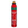 Front view of ultrafire lithium battery fire extinguisher 500ml in red with green label and usage instructions