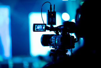 A video camera recording a video