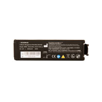 A black replacement defibrillator battery