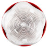 Close-up view of the clear lens on the Vxbchlrc Banshee Excel Lite Led Top with a red base showing concentric circles
