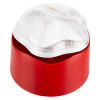 Red and clear Vxbchlrc Banshee Excel Lite Sounder Beacon Led No Base Angled shown on white background