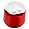 Red and clear Vxbchlrc Banshee Excel Lite Sounder Beacon Led Standard Base Angled Together shown on a white background