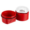 Vxbchlrcd Banshee Excel Lite Sounder Beacon led with red deep base and clear angled lens shown disassembled