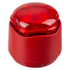 an angled view of a red banshee excel lite capsule horn with beacon