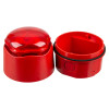 kit contents of the red banshee excel lite capsule horn with red led beacon on a deep base