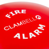 vimpex clambell fire alarm bell with a shallow fitting base front close up
