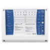 Front view of the compact, space-saving panel ideal for installations where wall space is limited showing status lights and control buttons