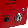 a close up view of the control key switch to the mains voltage safety isolator
