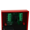 a view of the internal circuitry to the mains voltage safety isolator