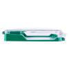 Side view of smart+guard call point cover green flush mounted showing its shape and clear top