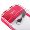 Closeup of smart+guard call point cover red flush mounted with sounder showing red box with clear plastic lid and black pull tab
