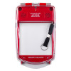 Front view of a smart+guard call point cover red flush mounted with sounder waterproof showing the red cover and black pull strap