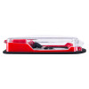 Side view of smart+guard call point cover red flush mounted with sounder waterproof showing its clear protective casing
