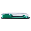 Side view of the smart+guard call point cover green flush mounted waterproof showing its profile and clear top section