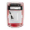 Back view of sigma smart+guard call point cover surface mounted red with sounder showing clear plastic and label