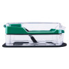 Side view of smart+guard call point cover green surface mounted with sounder waterproof showing clear and green casing on black base