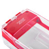 Closeup of smart+guard call point cover red surface mounted waterproof with clear protective lid and red base panel
