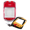 smart+guard call point cover red surface mounted waterproof with mounting screws and extra parts shown