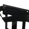 Close-up view of the top part of an ipad wall mounted bracket with black straps attached