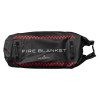 bridgehill single use car fire blanket in a black fabric bag with red checkered trim and handles
