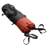bridgehill single use car fire blanket partially deployed with black bag and red folded fabric showing