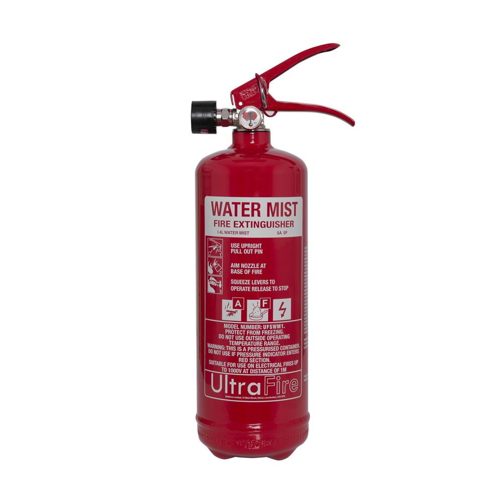 UltraFire 1 Litre Water Mist Fire Extinguisher Safelincs Approved