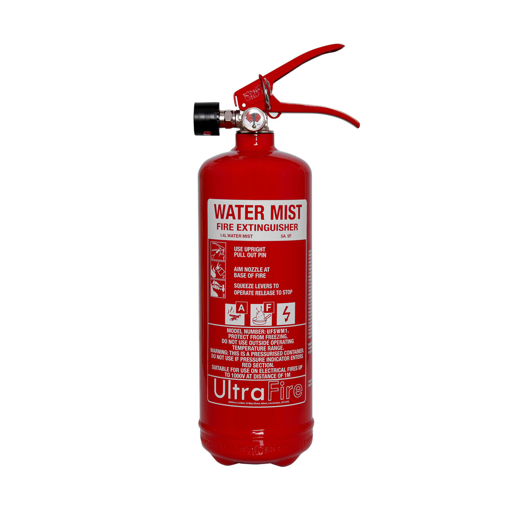 6ltr Water Mist Fire Extinguisher UltraFire Safelincs Approved