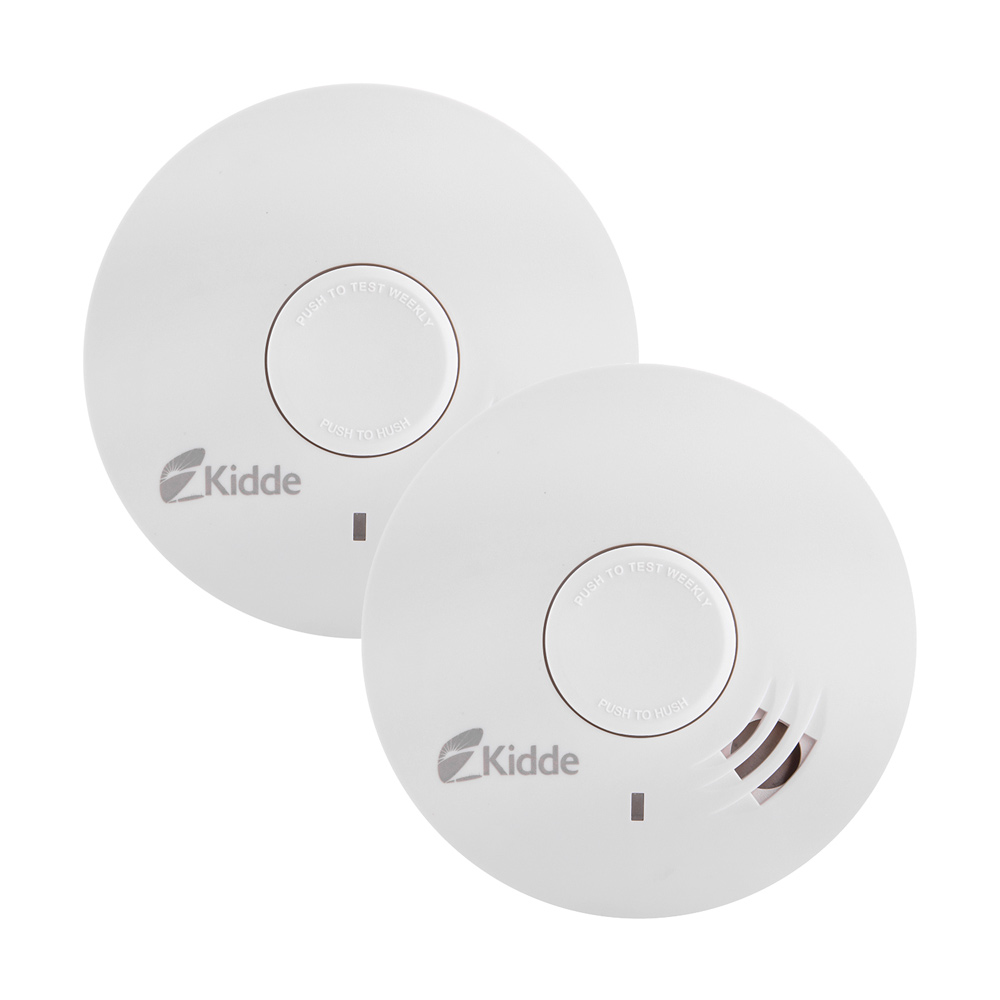 Kidde 10Y29 Optical Smoke Alarm with Sealed 10 Year Lithium Battery Twin Pack